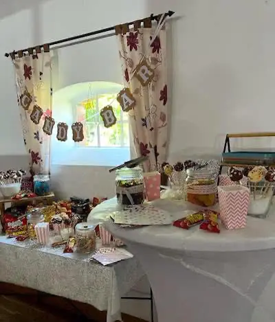 Candybar im Saal des Kossehofes